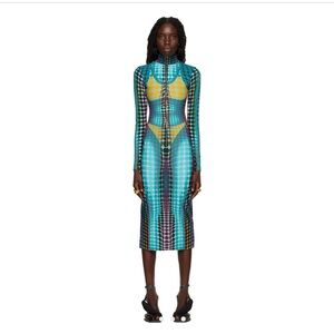Jean Paul Gaultier Blue Dot Dress Brand New Rare Size XL!